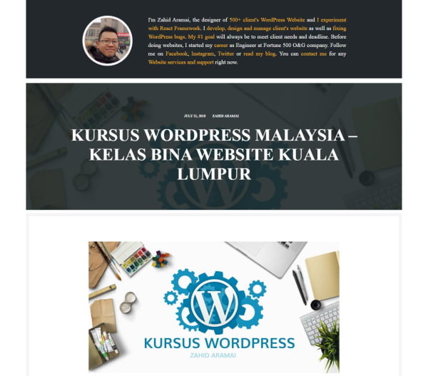 Kursus WordPress Zahid Aramai