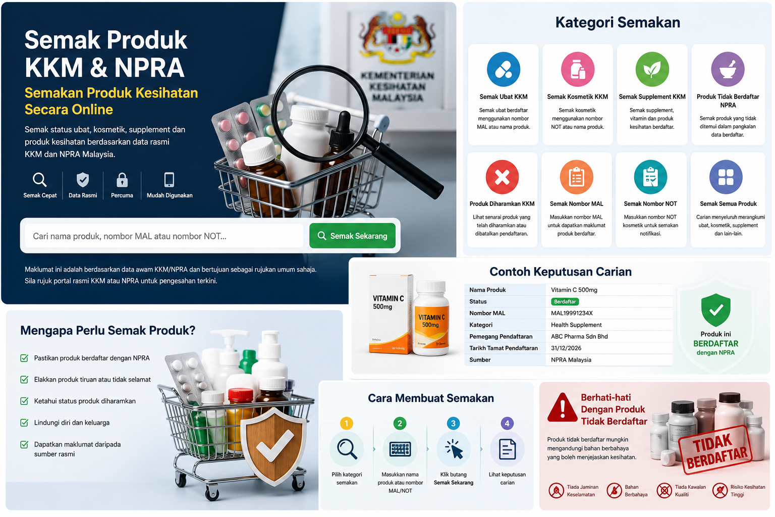Semak Produk KKM & NPRA Malaysia – Semakan Ubat, Kosmetik, Supplement dan Produk Tidak Berdaftar semak produk kkm
